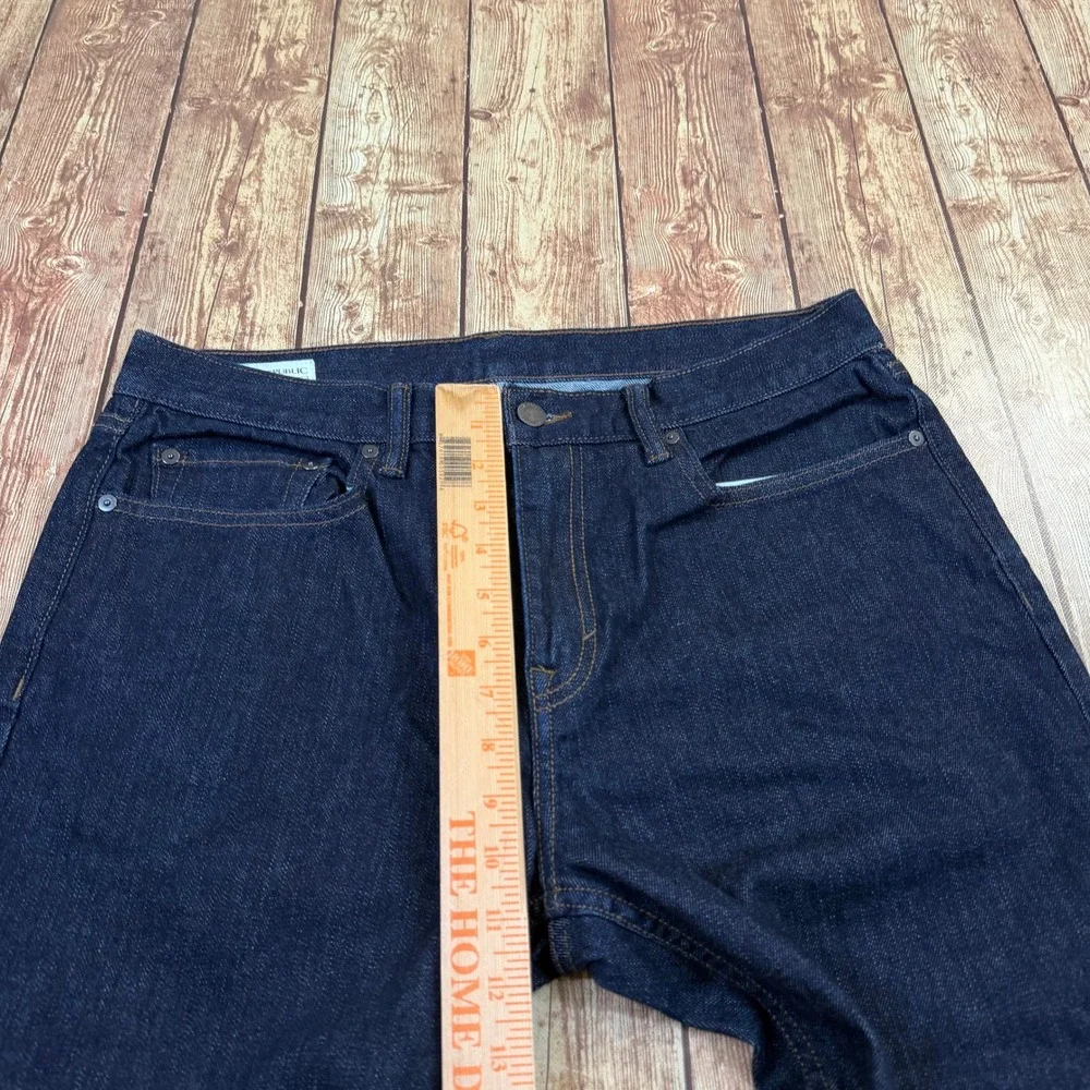 Banana Republic Slim Jeans Mens 34W 32L Dark Indigo Blue Stretch Denim